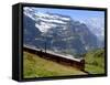 Train for Jungfraujoch, Kleine Scheidegg, Bernese Oberland, Swiss Alps, Switzerland, Europe-Richardson Peter-Framed Stretched Canvas