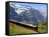 Train for Jungfraujoch, Kleine Scheidegg, Bernese Oberland, Swiss Alps, Switzerland, Europe-Richardson Peter-Framed Stretched Canvas