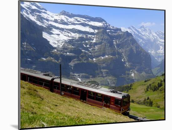 Train for Jungfraujoch, Kleine Scheidegg, Bernese Oberland, Swiss Alps, Switzerland, Europe-Richardson Peter-Mounted Photographic Print