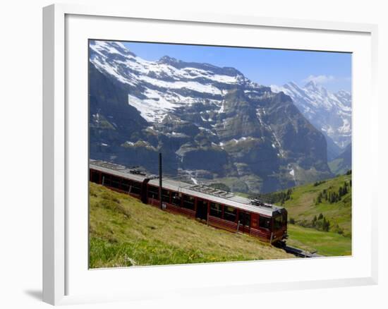 Train for Jungfraujoch, Kleine Scheidegg, Bernese Oberland, Swiss Alps, Switzerland, Europe-Richardson Peter-Framed Photographic Print