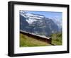 Train for Jungfraujoch, Kleine Scheidegg, Bernese Oberland, Swiss Alps, Switzerland, Europe-Richardson Peter-Framed Photographic Print