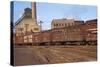 Train Freight Cars Entering Shipping Yard-null-Stretched Canvas