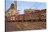 Train Freight Cars Entering Shipping Yard-null-Stretched Canvas