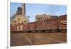 Train Freight Cars Entering Shipping Yard-null-Framed Photographic Print