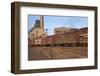 Train Freight Cars Entering Shipping Yard-null-Framed Photographic Print