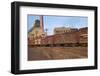 Train Freight Cars Entering Shipping Yard-null-Framed Photographic Print