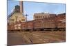 Train Freight Cars Entering Shipping Yard-null-Mounted Photographic Print