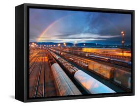 Train Freight Transportation Platform-TTstudio-Framed Stretched Canvas