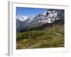 Train from Grindelwald on Route to Kleine Scheidegg, Bernese Oberland, Swiss Alps, Switzerland-Richardson Peter-Framed Photographic Print