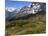 Train from Grindelwald on Route to Kleine Scheidegg, Bernese Oberland, Swiss Alps, Switzerland-Richardson Peter-Mounted Photographic Print