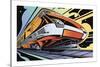 Train-High Speed-David Chestnutt-Stretched Canvas