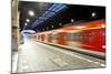 Train Im Motion Enters the Station-Jorg Hackemann-Mounted Photographic Print