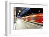 Train Im Motion Enters the Station-Jorg Hackemann-Framed Photographic Print