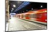 Train Im Motion Enters the Station-Jorg Hackemann-Mounted Photographic Print