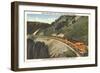 Train in Glacier Park, Montana-null-Framed Art Print