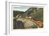 Train in Glacier Park, Montana-null-Framed Art Print