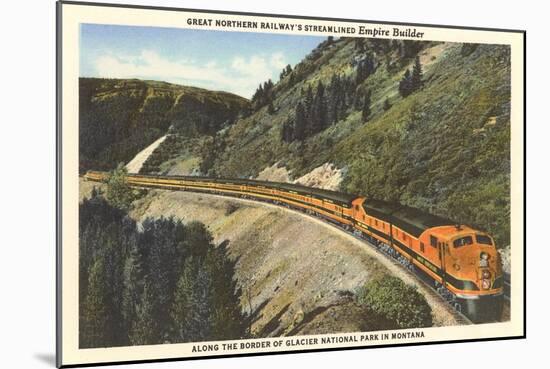 Train in Glacier Park, Montana-null-Mounted Art Print