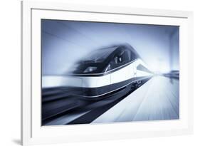 Train in Motion, Monochromatic-rihardzz-Framed Photographic Print