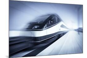 Train in Motion, Monochromatic-rihardzz-Mounted Photographic Print