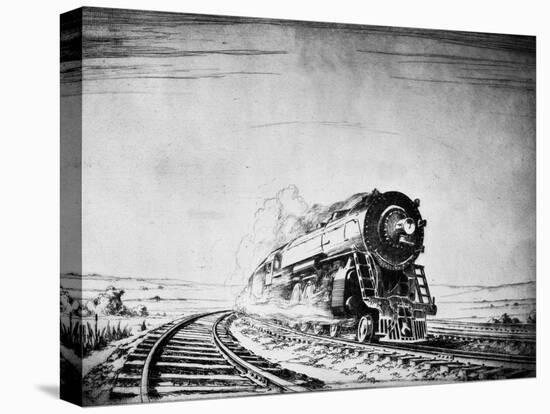 Train in the Night 3-Otto Kuhler-Stretched Canvas