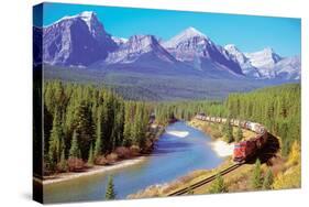 Train In The Rockies-null-Stretched Canvas