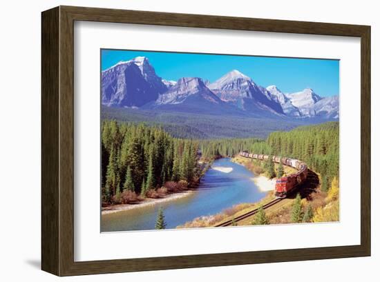 Train In The Rockies-null-Framed Art Print