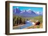 Train In The Rockies-null-Framed Art Print