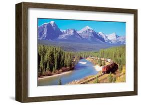 Train In The Rockies-null-Framed Art Print