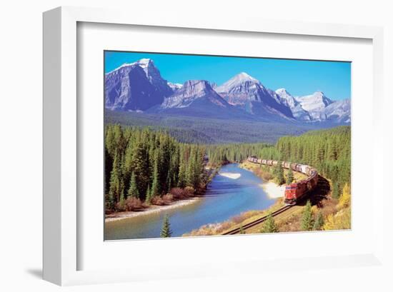 Train In The Rockies-null-Framed Art Print