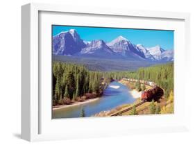 Train In The Rockies-null-Framed Art Print