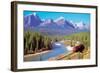 Train In The Rockies-null-Framed Art Print