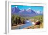 Train In The Rockies-null-Framed Art Print