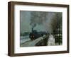 Train in the Snow, 1875-Claude Monet-Framed Giclee Print