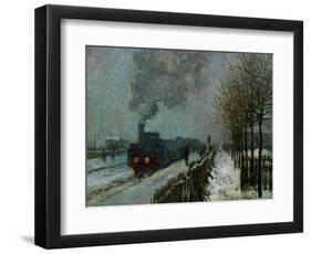 Train in the Snow, 1875-Claude Monet-Framed Giclee Print