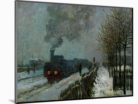 Train in the Snow, 1875-Claude Monet-Mounted Giclee Print