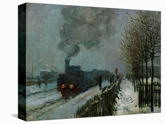 Train in the Snow, 1875-Claude Monet-Stretched Canvas