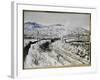 Train in the Snow at Argenteuil-Claude Monet-Framed Giclee Print