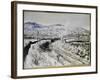 Train in the Snow at Argenteuil-Claude Monet-Framed Giclee Print