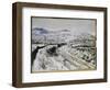 Train in the Snow at Argenteuil-Claude Monet-Framed Premium Giclee Print