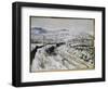 Train in the Snow at Argenteuil-Claude Monet-Framed Premium Giclee Print