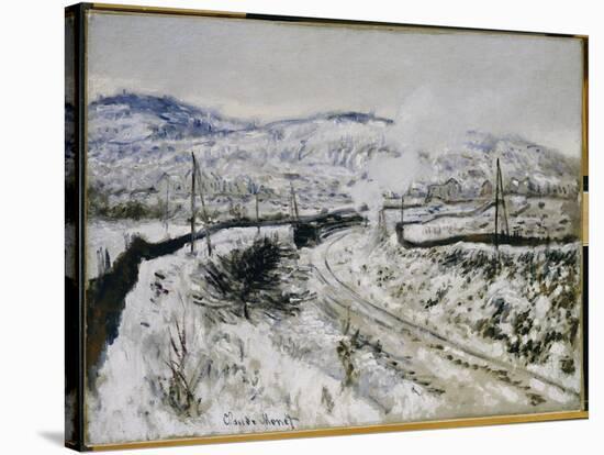 Train in the Snow at Argenteuil-Claude Monet-Stretched Canvas