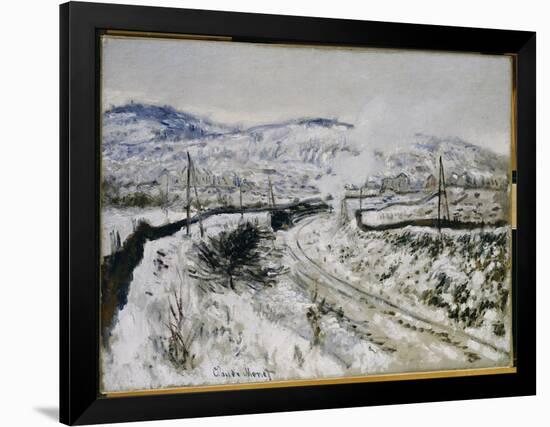 Train in the Snow at Argenteuil-Claude Monet-Framed Giclee Print