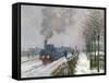 Train in the Snow or the Locomotive, 1875-Claude Monet-Framed Stretched Canvas