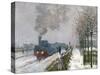 Train in the Snow or the Locomotive, 1875-Claude Monet-Stretched Canvas