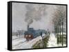Train in the Snow or the Locomotive, 1875-Claude Monet-Framed Stretched Canvas