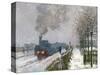 Train in the Snow or the Locomotive, 1875-Claude Monet-Stretched Canvas