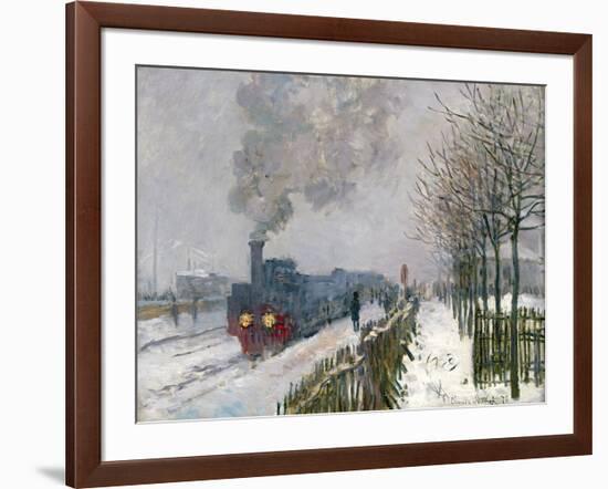 Train in the Snow or the Locomotive, 1875-Claude Monet-Framed Giclee Print