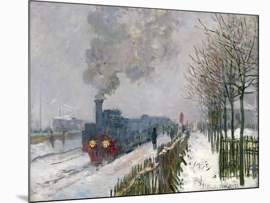 Train in the Snow or the Locomotive, 1875-Claude Monet-Mounted Giclee Print