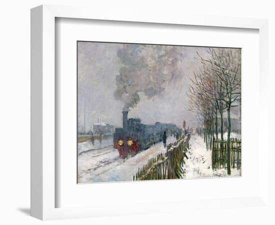 Train in the Snow or the Locomotive, 1875-Claude Monet-Framed Giclee Print