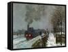 Train in the Snow-Claude Monet-Framed Stretched Canvas